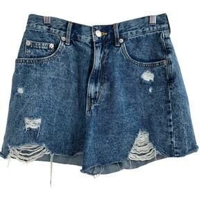 Wego Distressed Cutoff Denim Jean Shorts High Rise Cut-offs Size Large
